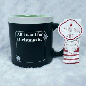 All I Want For Christmas Chalkboard Mug With Chalk